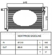 Купить PXNCB-050 Parts-Mall Радиатор кондиционера Киа Рио (1.4 16V, 1.6 CVVT)