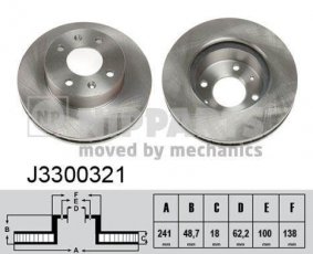 Купить J3300321 Nipparts Тормозные диски Киа