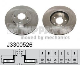 Купить J3300526 Nipparts Тормозные диски Hyundai