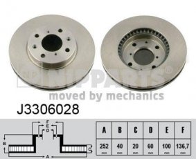 Купить J3306028 Nipparts Тормозные диски Suzuki
