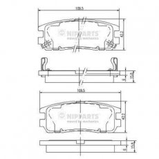 Купить J3619001 Nipparts Тормозные колодки задние Hover (2.8 TCi, 2.8 TCi 4WD) 