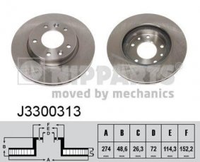 Купить J3300313 Nipparts Тормозные диски Карнивал (2.2, 2.5, 2.7, 2.9)