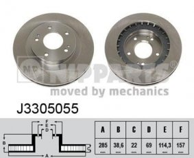 Купить J3305055 Nipparts Тормозные диски Паджеро 1.8 GDI
