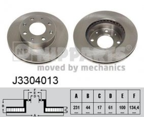 Купить J3304013 Nipparts Тормозные диски Инсайд (1.0 Hybrid, 1.0 Vtec)