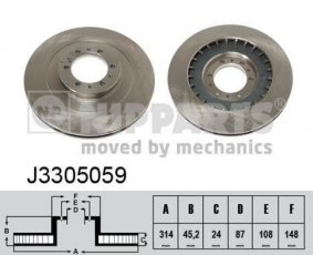 Купить J3305059 Nipparts Тормозные диски Pajero 2.8 D 4WD