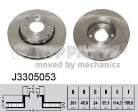 Купить J3305053 Nipparts Тормозные диски Mitsubishi