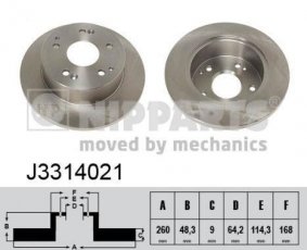Купить J3314021 Nipparts Тормозные диски Аккорд (3.0 V6 24V, 3.0 Vtec)