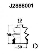 Купить J2888001 Nipparts Пыльник ШРУСа Suzuki SX4 (1.5, 1.6, 1.9, 2.0)