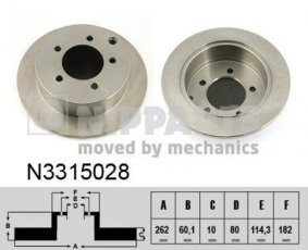Купить N3315028 Nipparts Тормозные диски Lancer X (1.5, 1.6, 1.8, 2.0)