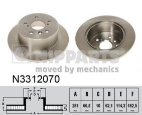 Купить N3312070 Nipparts Тормозные диски Лексус ЕС (250, 300, 350) (2.5, 3.5)
