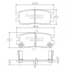 Купити J3615005 Nipparts Гальмівні колодки задні Lancer (2.0 EVO I, 2.0 EVO II, 2.0 EVO III) 
