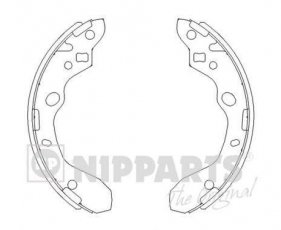 Купить J3503037 Nipparts Тормозные колодки задние Mazda 323 BJ (1.3, 1.5, 1.6, 1.8, 2.0) 