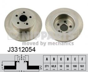 Купить J3312054 Nipparts Тормозные диски Avensis T22 (1.6, 1.8, 2.0)