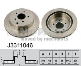 Купить J3311046 Nipparts Тормозные диски Мурано (2.5 dCi, 3.5)