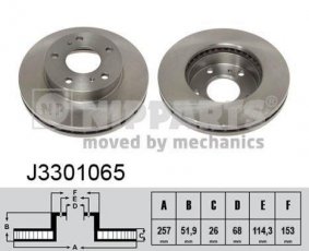 Купить J3301065 Nipparts Тормозные диски Vanette 2.3 D