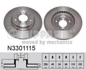 Купити N3301115 Nipparts Гальмівні диски Nissan