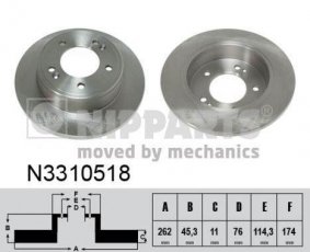 Купити N3310518 Nipparts Гальмівні диски Крета (1.6, 2.0)