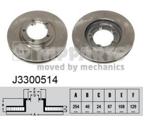 Купить J3300514 Nipparts Тормозные диски Hyundai H1 (2.4, 2.5, 2.6)