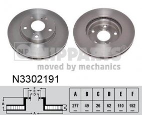 Купить N3302191 Nipparts Тормозные диски Королла (1.3, 1.4, 1.6, 1.8, 2.0)