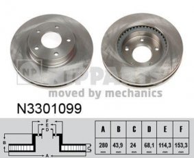 Купить N3301099 Nipparts Тормозные диски Ниссан