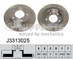 Купити J3313025 Nipparts Гальмівні диски Mazda 323 BA (1.3, 1.5, 1.8, 2.0)