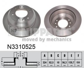 Купить N3310525 Nipparts Тормозные диски Hyundai H1 (2.4, 2.5)