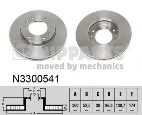 Купить N3300541 Nipparts Тормозные диски Хёндай Н1 (2.4, 2.4 i, 2.5 CRDI)