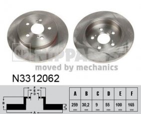 Купить N3312062 Nipparts Тормозные диски Prius 1.8 Hybrid