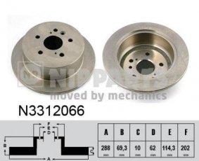 Купить N3312066 Nipparts Тормозные диски Highlander (2.4, 3.0, 3.3)