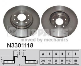 Купить N3301118 Nipparts Тормозные диски Х-Трейл (1.6, 2.0, 2.5)