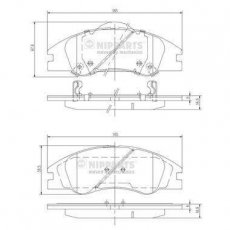 Купить J3600326 Nipparts Тормозные колодки передние Cerato (1.5, 1.6, 1.8, 2.0) 