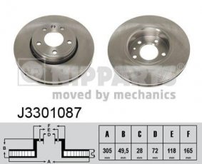 Купить J3301087 Nipparts Тормозные диски Opel