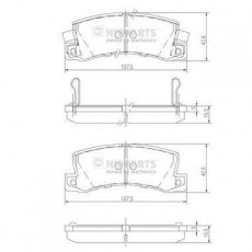 Купить J3612013 Nipparts Тормозные колодки задние Avensis T22 (1.6, 1.8, 2.0) 