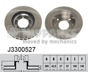 Купить J3300527 Nipparts Тормозные диски Терракан (2.5, 2.9, 3.5)