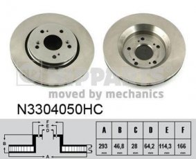 Купить N3304050HC Nipparts Тормозные диски CR-V (1.6, 2.0, 2.2, 2.4)