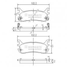 Купить J3613012 Nipparts Тормозные колодки задние Mazda 323 (BA, BJ) (1.5, 1.7, 1.8, 2.0) 