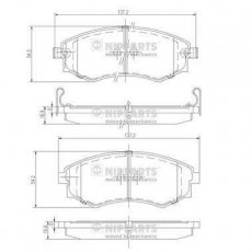 Купить J3601055 Nipparts Тормозные колодки передние Sonata (1.8, 2.0, 2.4, 2.5, 3.0) 