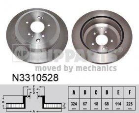 Купить N3310528 Nipparts Тормозные диски Ай Икс 55 (3.0, 3.8)