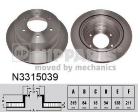 Купить N3315039 Nipparts Тормозные диски Mitsubishi