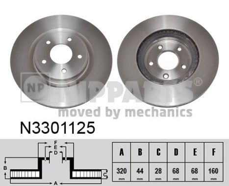 Купить N3301125 Nipparts Тормозные диски Х-Трейл