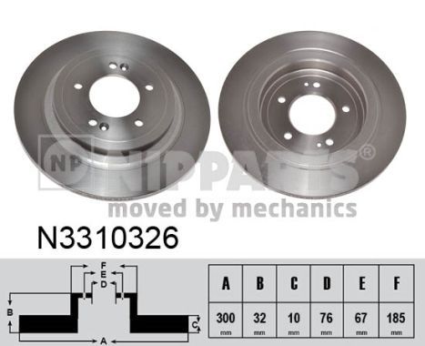 Купить N3310326 Nipparts Тормозные диски Туксон (1.6, 1.7, 2.0)