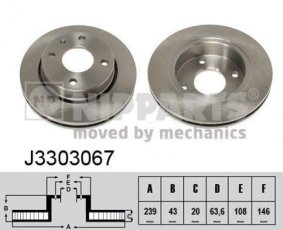 Купить J3303067 Nipparts Тормозные диски Фиеста (3, 4)