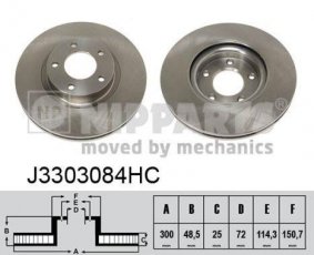 Купить J3303084HC Nipparts Тормозные диски Mazda 5 (1.6, 1.8, 2.0, 2.3)