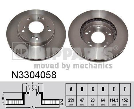 Купить N3304058 Nipparts Тормозные диски Хонда СРВ (2.0, 2.0 16V, 2.0 16V 4WD)