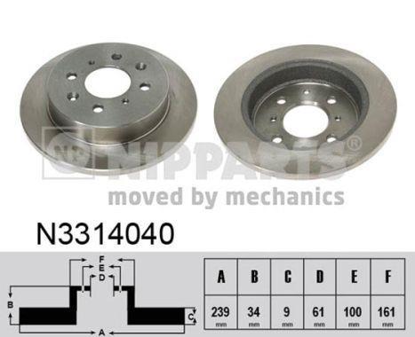 Купити N3314040 Nipparts Гальмівні диски Джаз (1.2, 1.3, 1.5)