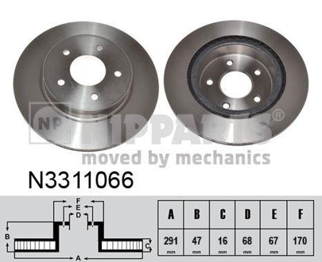 Купити N3311066 Nipparts Гальмівні диски Х-Трейл (1.6, 2.0)