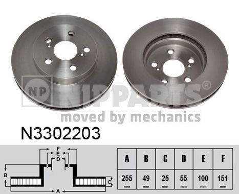 Купити N3302203 Nipparts Гальмівні диски