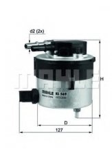 Купить KL 569 MAHLE Топливный фильтр (прямоточный) Фиеста (5, 6) 1.6 TDCi