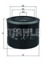 Масляний фільтр OC 1026 MAHLE – (накручуваний) фото 2
