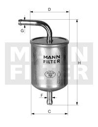 Купити WK 614/1 MANN-FILTER Паливний фільтр  Mazda 626 (1.8, 2.0, 2.5)